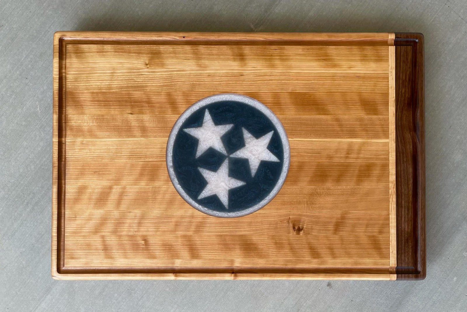 Tennessee flag cutting board -RoseWood Block & Co custom walnut cutting board.Walnut cutting block. Walnut wood cutting board