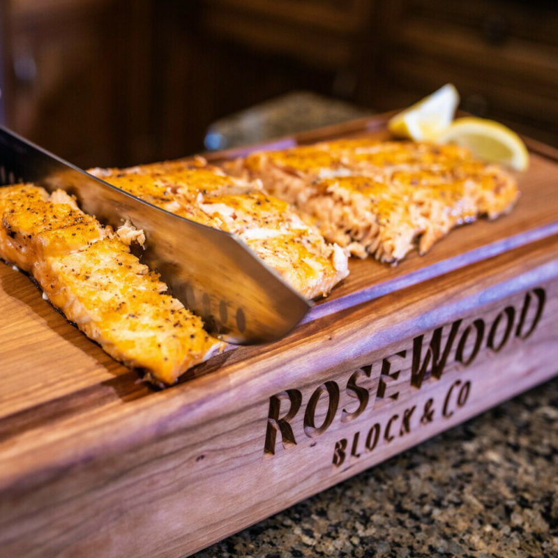 RoseWood Block & Co custom tomahawk cutting boards. Cutting blocks handmade in the USA. Wood cutting board. Wood tomahawk cutting block