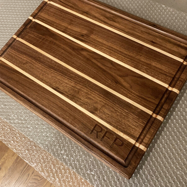 initials engraved cutting board