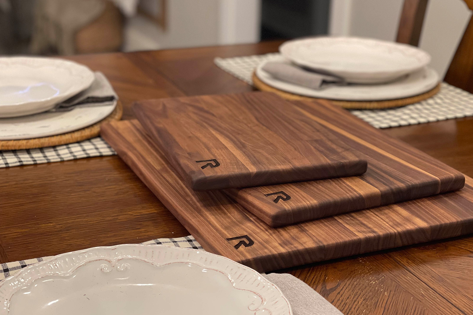 RoseWood & Co Cutting board set- Utility set is heavy duty for BBQ, brisket, grilling and will last a lifetime. Our cutting blocks are handmade in the US.